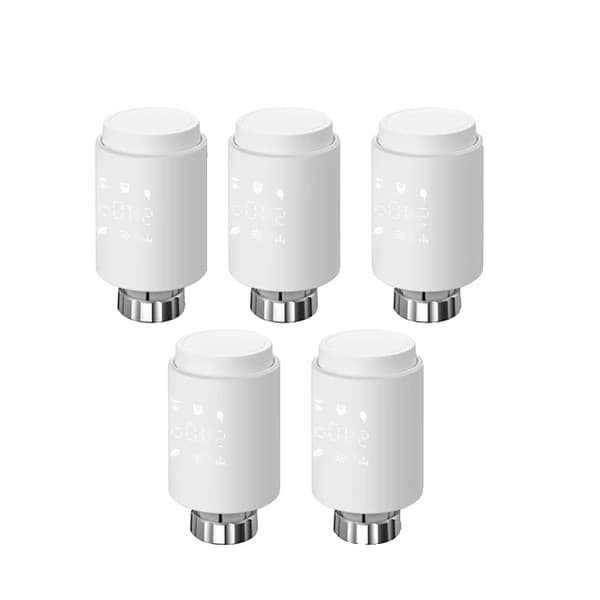 Smart Radiator Actuator, Programmerbar Termostat, Fjernbetjent Temperaturkontrol, 5pc TV02
