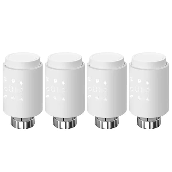 Smart Radiator Actuator, Programmerbar Termostat, Fjärrtemperaturkontroll, 4st TV02