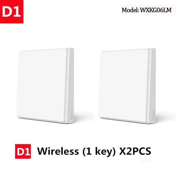 Smart Väggströmbrytare, Zigbee Trådlös Kontroll, Ingen Neutral Nödvändig, 2XTrådlös 1 knapp