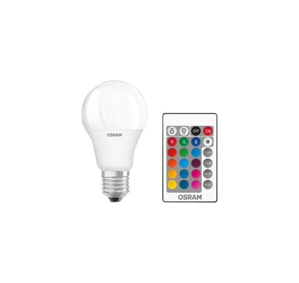 Osram, LED Star+ Classic A RGBW FR 60 dimbar 9W/827 E27 glödlampa med fjärrkontroll