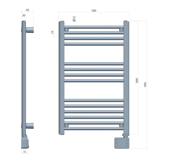Adler, LED elektrisk baderomsradiator, AD 7824