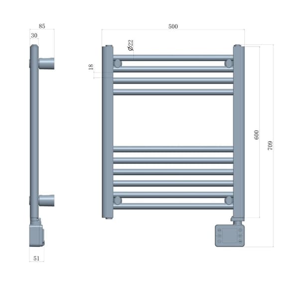 Adler, LED elektrisk badeværelsesradiator, AD 7823