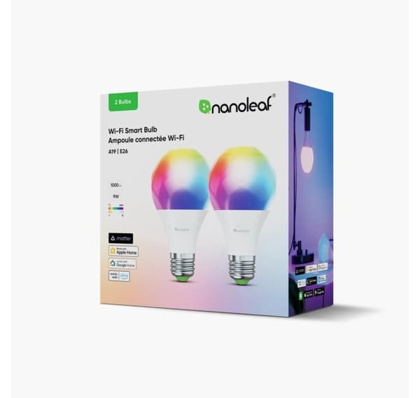 Nanoleaf, Essentials Smart A60 Bulb Matter WiFi 900Lm 2700-6500K, 2 stk.