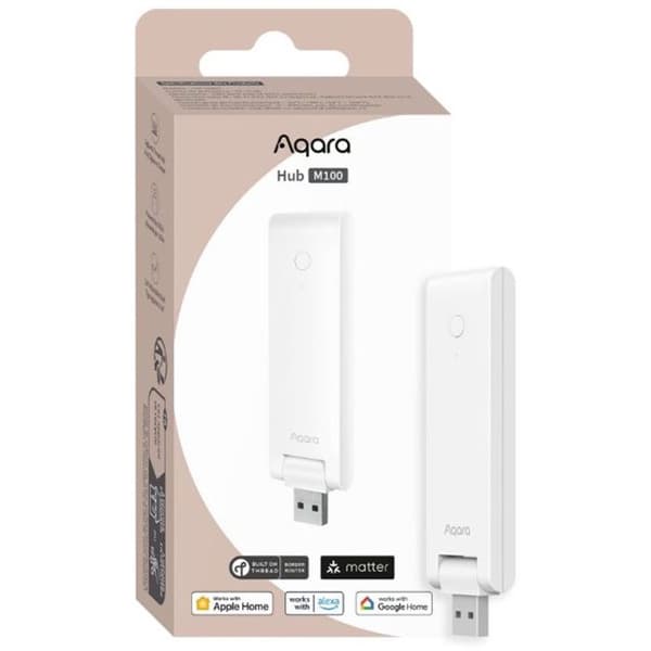 Hub Domotique M100 USB-A Multiprotokoll Wi-Fi 6 Säker Aqara Vit