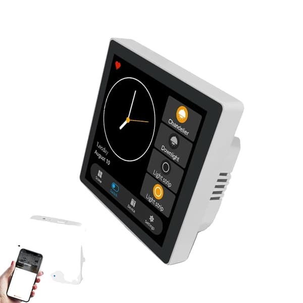 Smart Home Kontrolpanel, 4-Tommers Touchskærm, Zigbee 3.0, Maksimal Belastning 2200W,Med Zigbee gateway