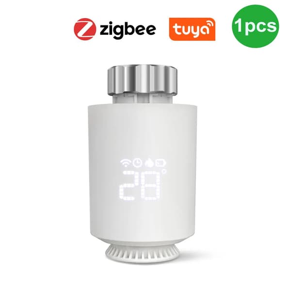 Termostatisk ventil, smart fjernbetjening, stemmeassistentkompatibel,TRV 1stk, 3.7V
