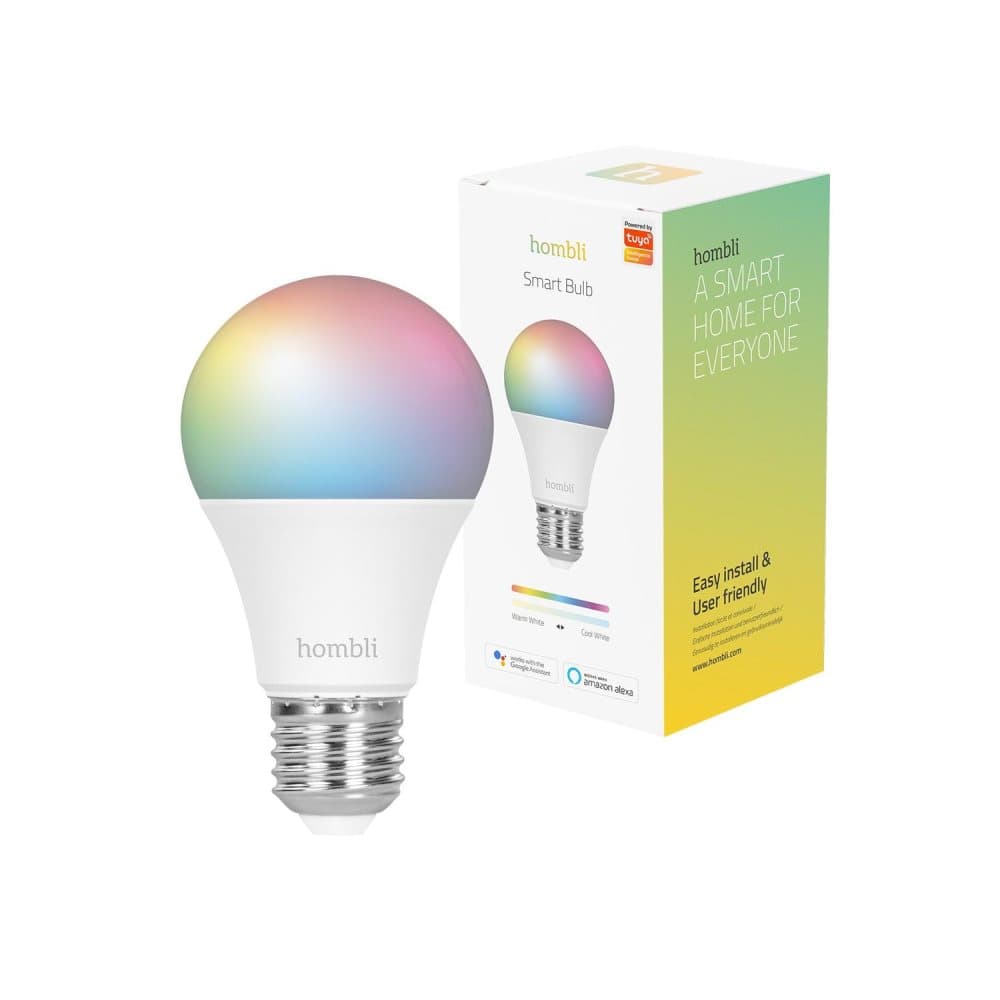 Smart lampa, WiFi, Hombli Smart Bulb E27, LED, RGB & CCT, 9W, Dimbar, Multifärg