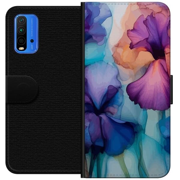 Tegnebogsetui til Xiaomi Redmi Note 9 4G med Magiske blomster motiv