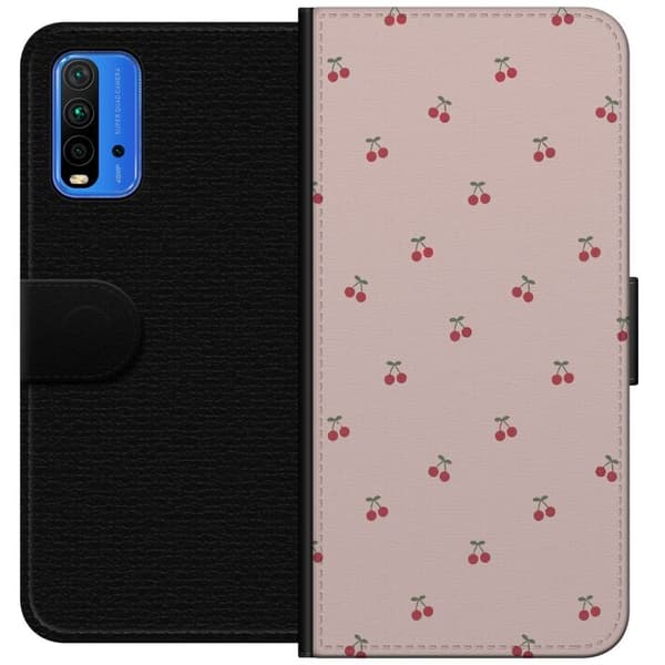 Plånboksfodral till Xiaomi Redmi Note 9 4G med Körsbär motiv