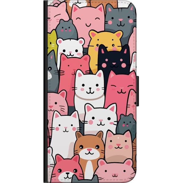Tegnebogsetui til Xiaomi Redmi Note 9 4G med Katte mønster motiv