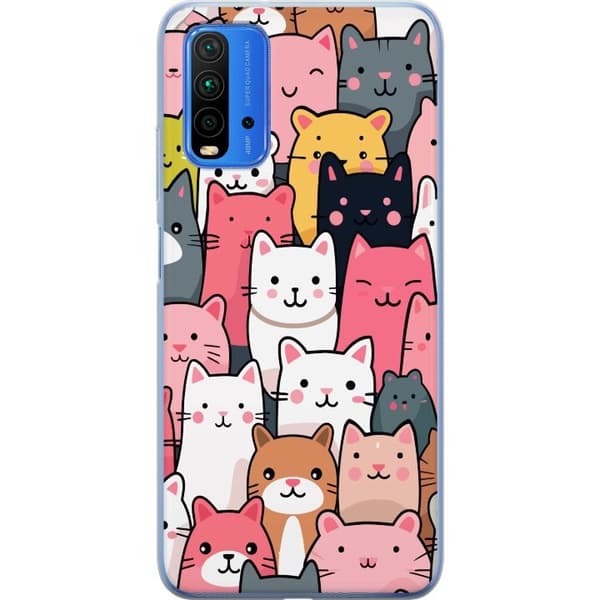 Mobilcover til Xiaomi Redmi Note 9 4G med Katte mønster motiv