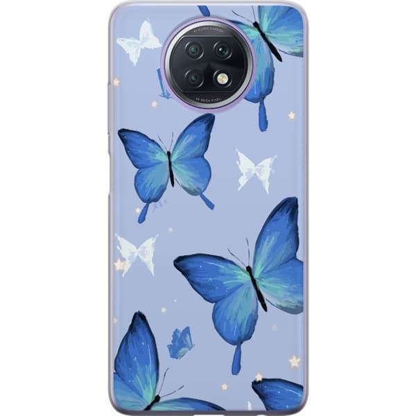 Mobilcover til Xiaomi Redmi Note 9T med Blå sommerfugle motiv