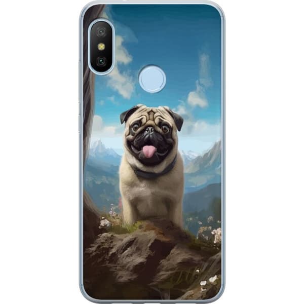 Kännykkäkuori Xiaomi Mi A2 Lite-laitteelle, jossa on Iloinen Koira kuvio