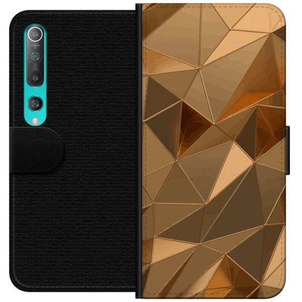 Tegnebogsetui til Xiaomi Mi 10 5G med 3D Guld motiv