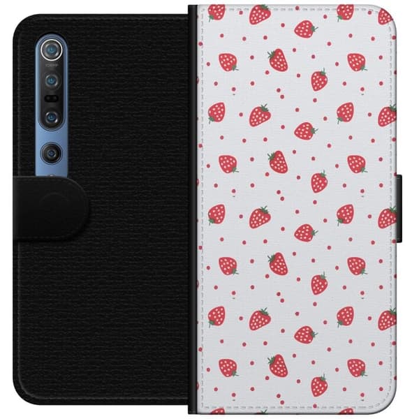 Plånboksfodral till Xiaomi Mi 10 Pro 5G med Jordgubbar motiv