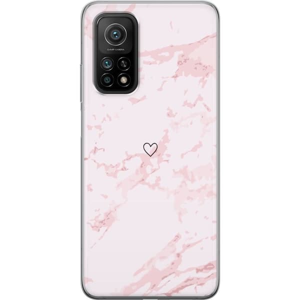 Kännykkäkuori Xiaomi Mi 10T Pro 5G-laitteelle, jossa on Roosa Sydän kuvio