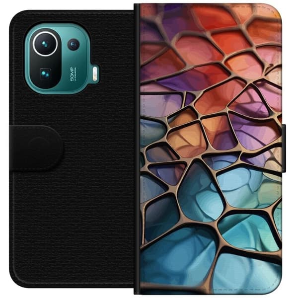 Tegnebogsetui til Xiaomi Mi 11 Pro med Metallict mønster motiv