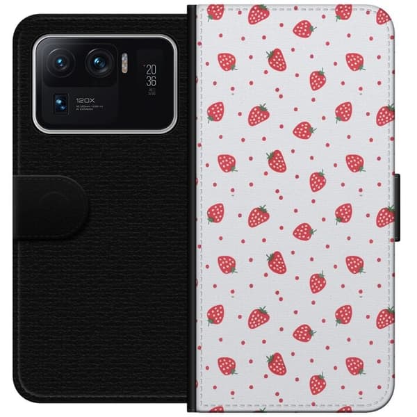 Plånboksfodral till Xiaomi Mi 11 Ultra med Jordgubbar motiv