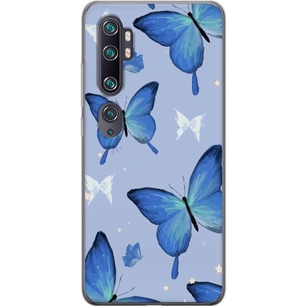 Mobilcover til Xiaomi Mi Note 10 med Blå sommerfugle motiv