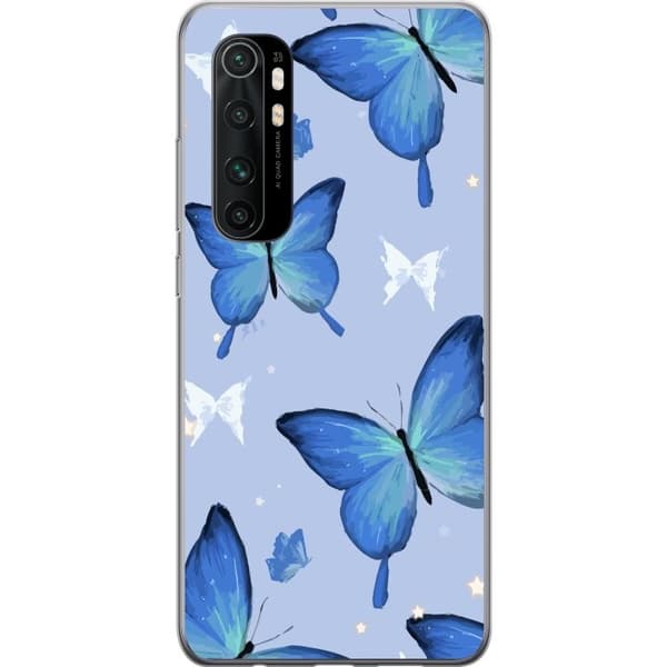 Mobilcover til Xiaomi Mi Note 10 Lite med Blå sommerfugle motiv