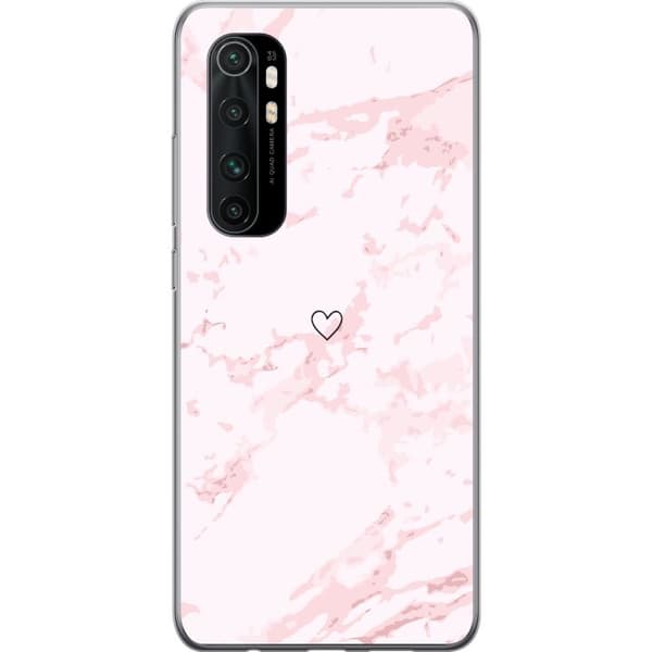 Kännykkäkuori Xiaomi Mi Note 10 Lite-laitteelle, jossa on Roosa Sydän kuvio