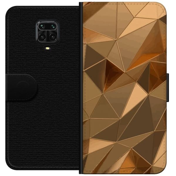 Lommeboketui til Xiaomi Redmi Note 9 Pro med 3D Gull motiv