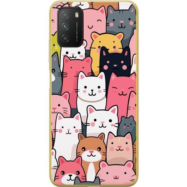 Mobilcover til Xiaomi Poco M3  med Katte mønster motiv