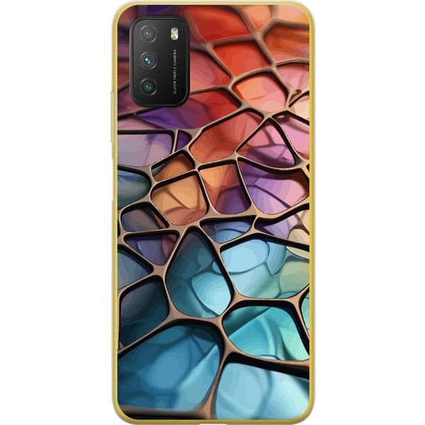 Kännykkäkuori Xiaomi Poco M3 -laitteelle, jossa on Metallikuviointi kuvio