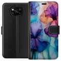 Miniatyrbillede 1 af 4: Tegnebogsetui til Xiaomi Poco X3 NFC med Magiske blomster motiv