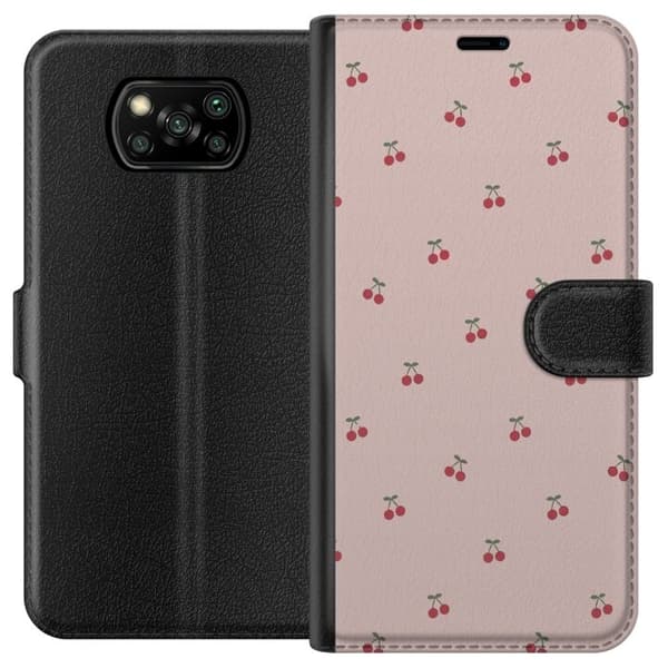 Tegnebogsetui til Xiaomi Poco X3 NFC med Kirsebær motiv