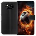 Pikkukuva 1 / 4: Lompakkokotelo Xiaomi Poco X3 NFC-laitteelle, jossa on Jalkapallo kuvio