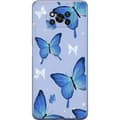 Miniatyrbillede 1 af 4: Mobilcover til Xiaomi Poco X3 Pro med Blå sommerfugle motiv