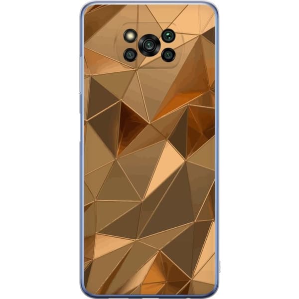 Kännykkäkuori Xiaomi Poco X3 Pro-laitteelle, jossa on 3D Kulta kuvio
