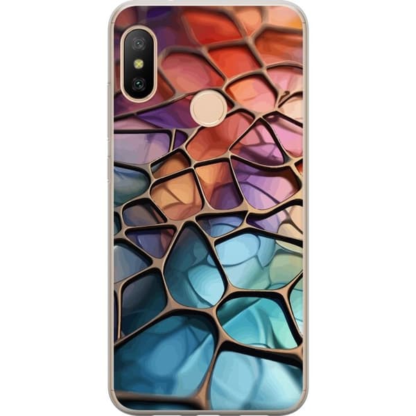 Kännykkäkuori Xiaomi Redmi 6 Pro-laitteelle, jossa on Metallikuviointi kuvio