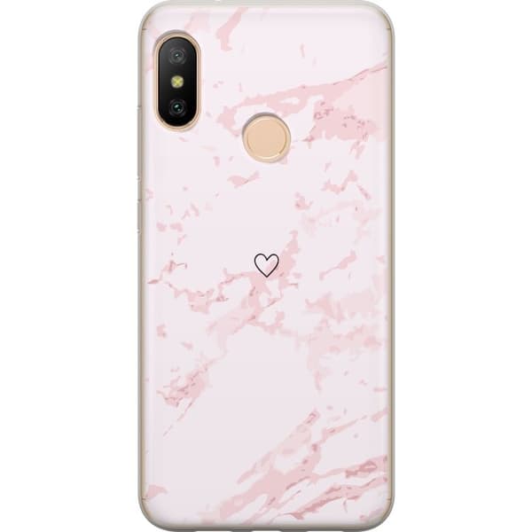 Mobilskal till Xiaomi Redmi 6 Pro med Rosa Hjärta motiv