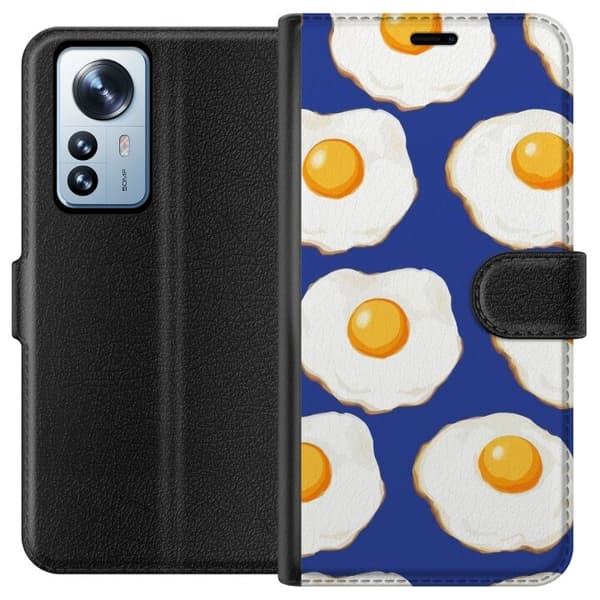 Plånboksfodral till Xiaomi 12 Pro med Stekta ägg motiv