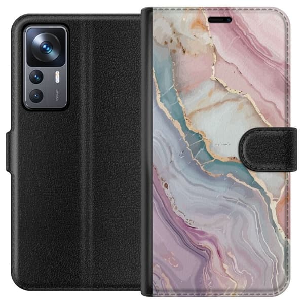 Lompakkokotelo Xiaomi 12T-laitteelle, jossa on Marmori kuvio