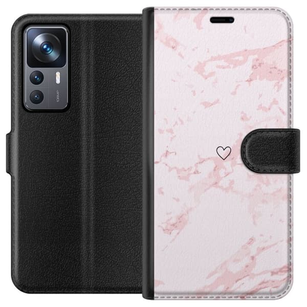 Plånboksfodral till Xiaomi 12T Pro med Rosa Hjärta motiv