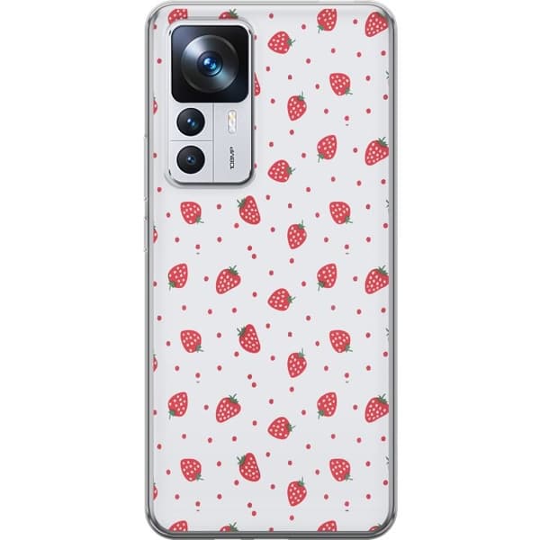 Kännykkäkuori Xiaomi 12T Pro-laitteelle, jossa on Mansikat kuvio