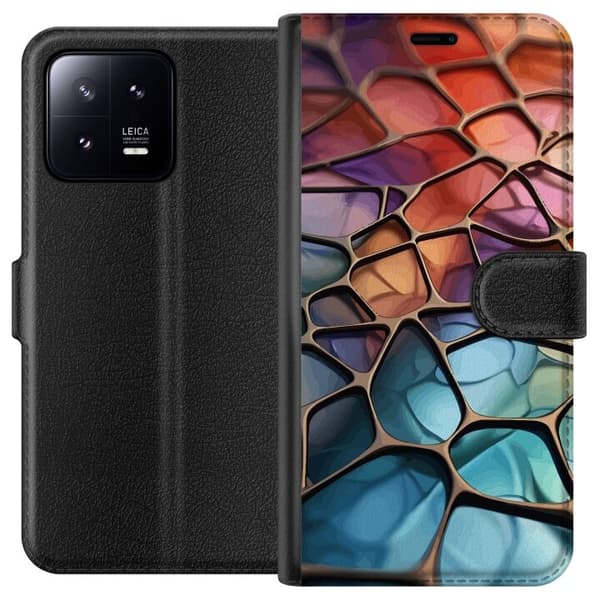 Plånboksfodral till Xiaomi 13 med Metalliskt mönster motiv
