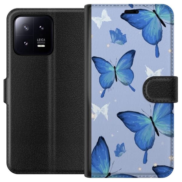 Lommeboketui til Xiaomi 13 med Blå sommerfugler motiv
