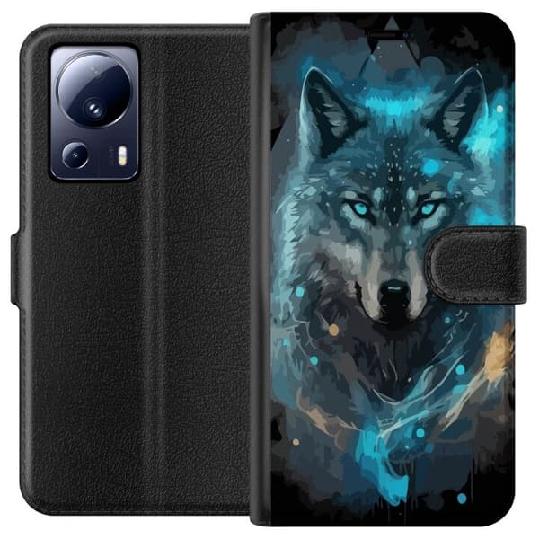 Lompakkokotelo Xiaomi 13 Lite-laitteelle, jossa on Susi kuvio