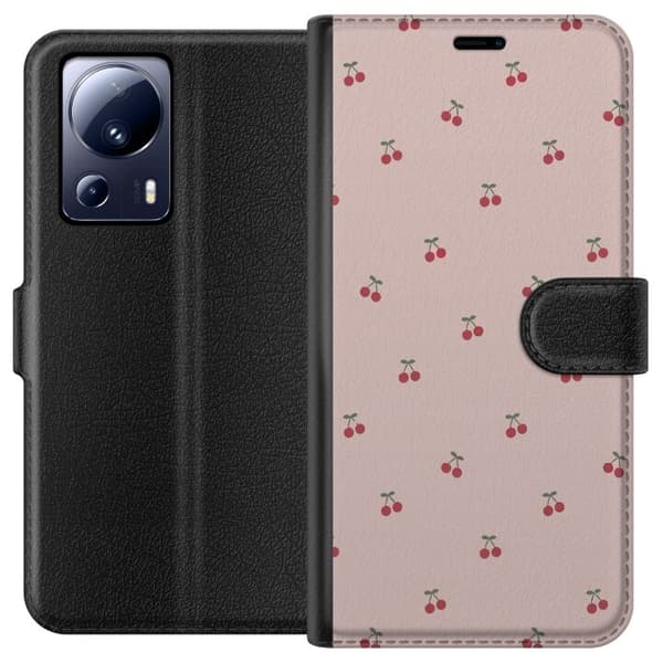 Lompakkokotelo Xiaomi 13 Lite-laitteelle, jossa on Kirsikka kuvio