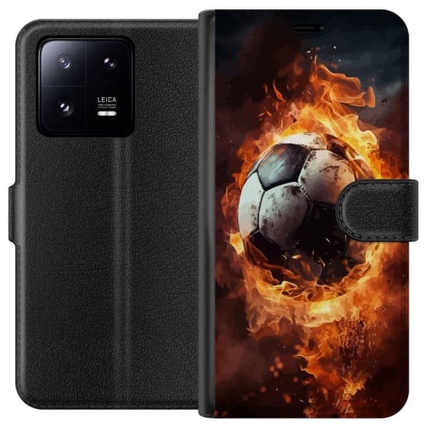 Plånboksfodral till Xiaomi 13 Pro med Fotboll motiv