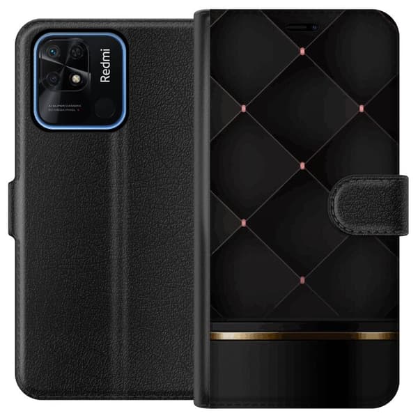 Lompakkokotelo Xiaomi Redmi 10C-laitteelle, jossa on Ylellinen linja kuvio