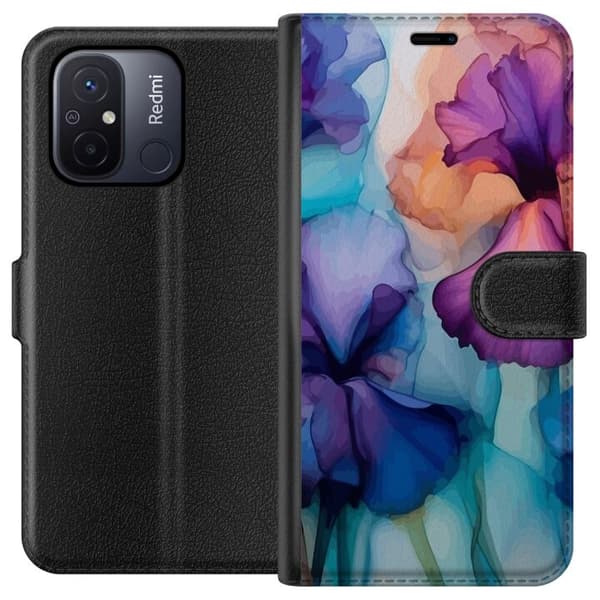 Tegnebogsetui til Xiaomi Redmi 12C med Magiske blomster motiv