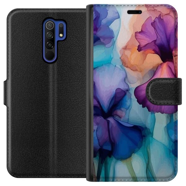 Tegnebogsetui til Xiaomi Redmi 9 med Magiske blomster motiv
