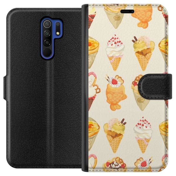 Plånboksfodral till Xiaomi Redmi 9 med Glassigt motiv
