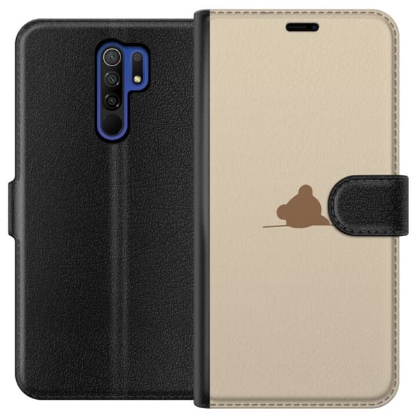 Tegnebogsetui til Xiaomi Redmi 9 med Nalle motiv