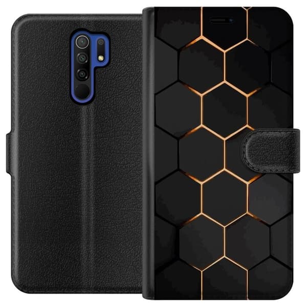 Tegnebogsetui til Xiaomi Redmi 9 med Luksuriøst Mønster motiv